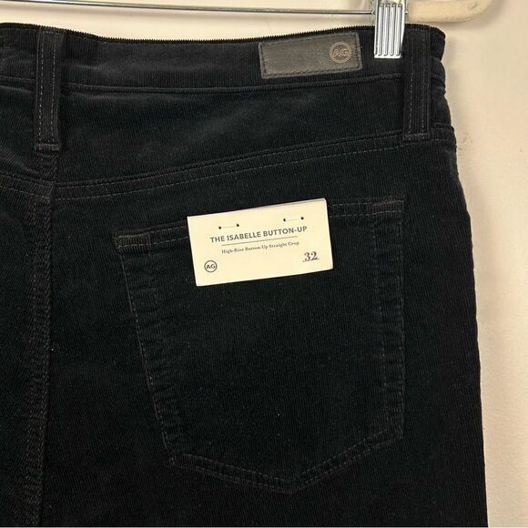 NWOT AG Adriano Goldschmied Isabelle Button-Up Velvet Straight Crop Jeans - Picture 8 of 13